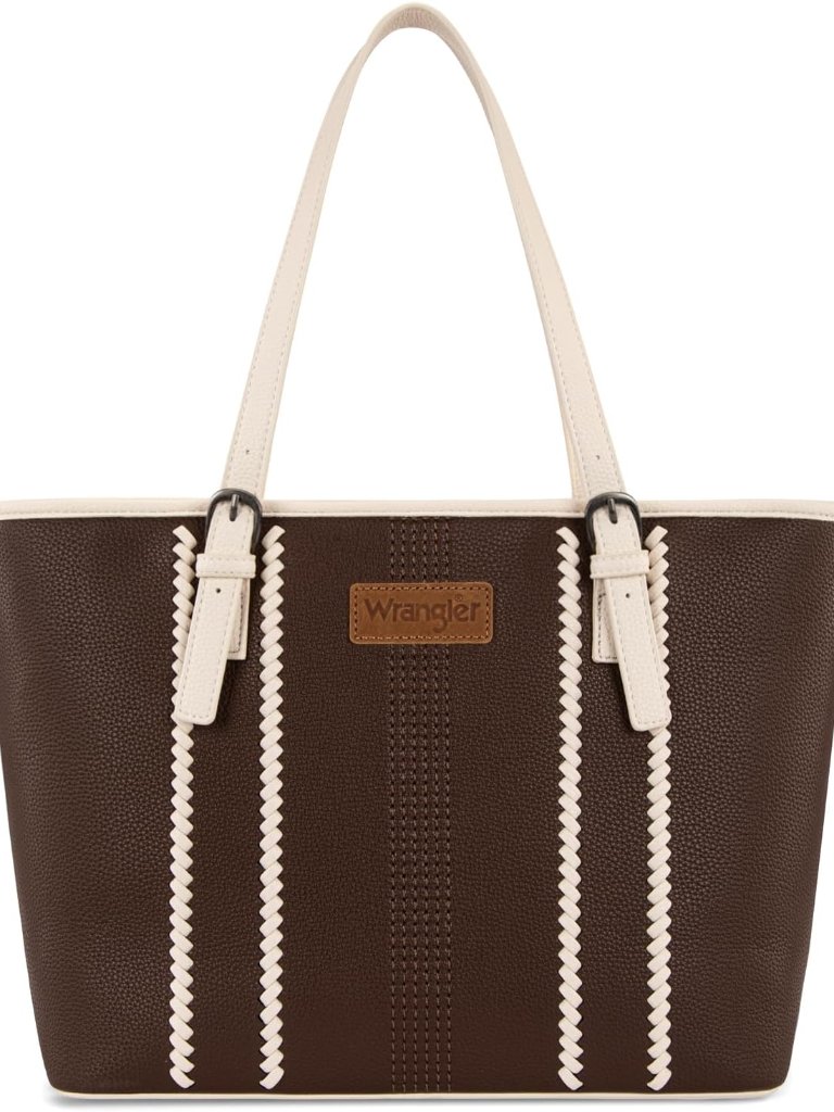 Wrangler Contrast Tote Bag For Women Large Capacity Shoulder Purse For Everyday,